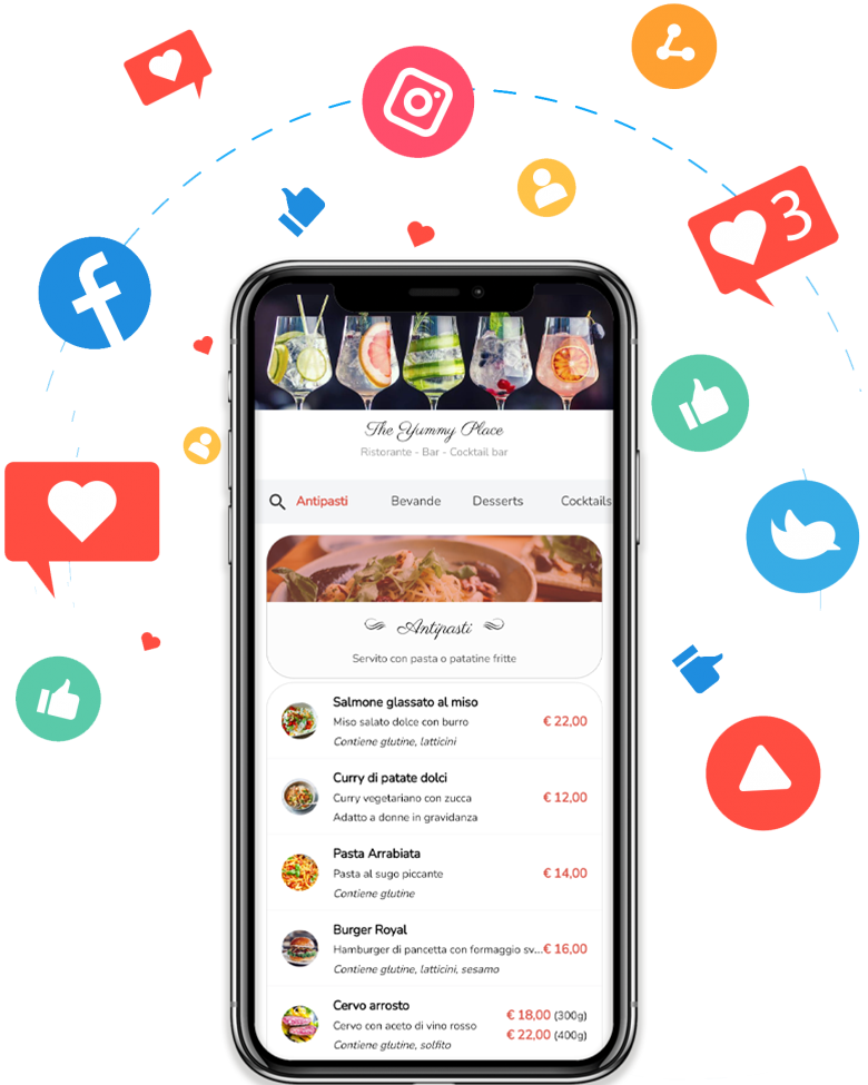 Menu online con QR code